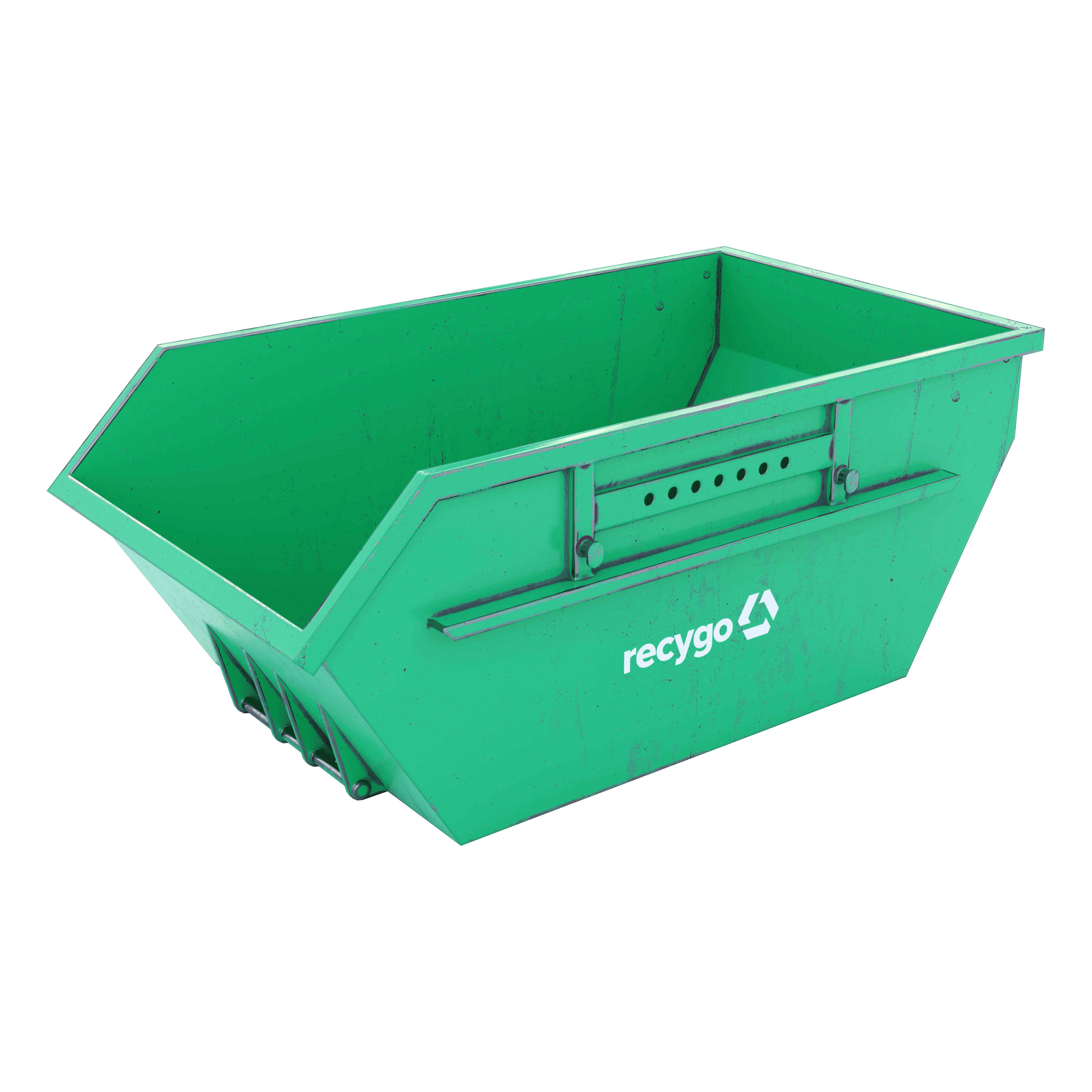 Recygo konténerszállító teherautó zöld konténerrel